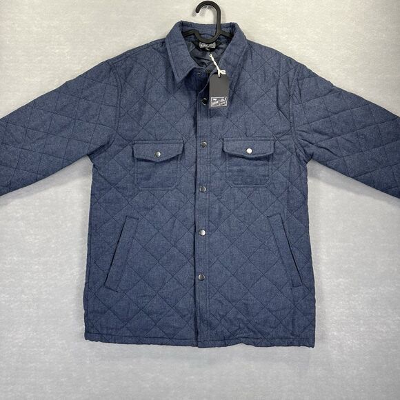 NWT Benny Gold Quilted Snap Large Long Sleeve Shirt Jacket Shacket Blue Men’s - Picture 9 of 12